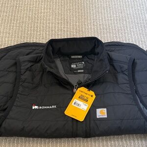 NWT Carhartt Black Quilted Rain Defender Insulated Vest- need to remove logo
